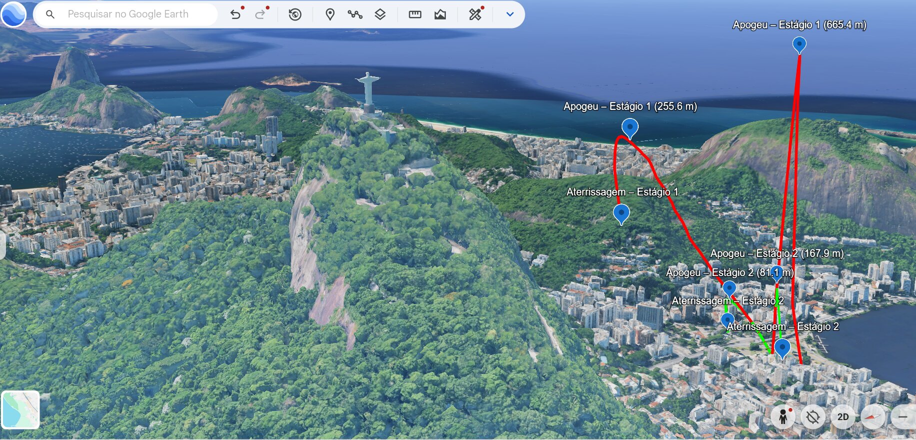Exemplo de trajetória 3D no Google Earth — OSIFOG